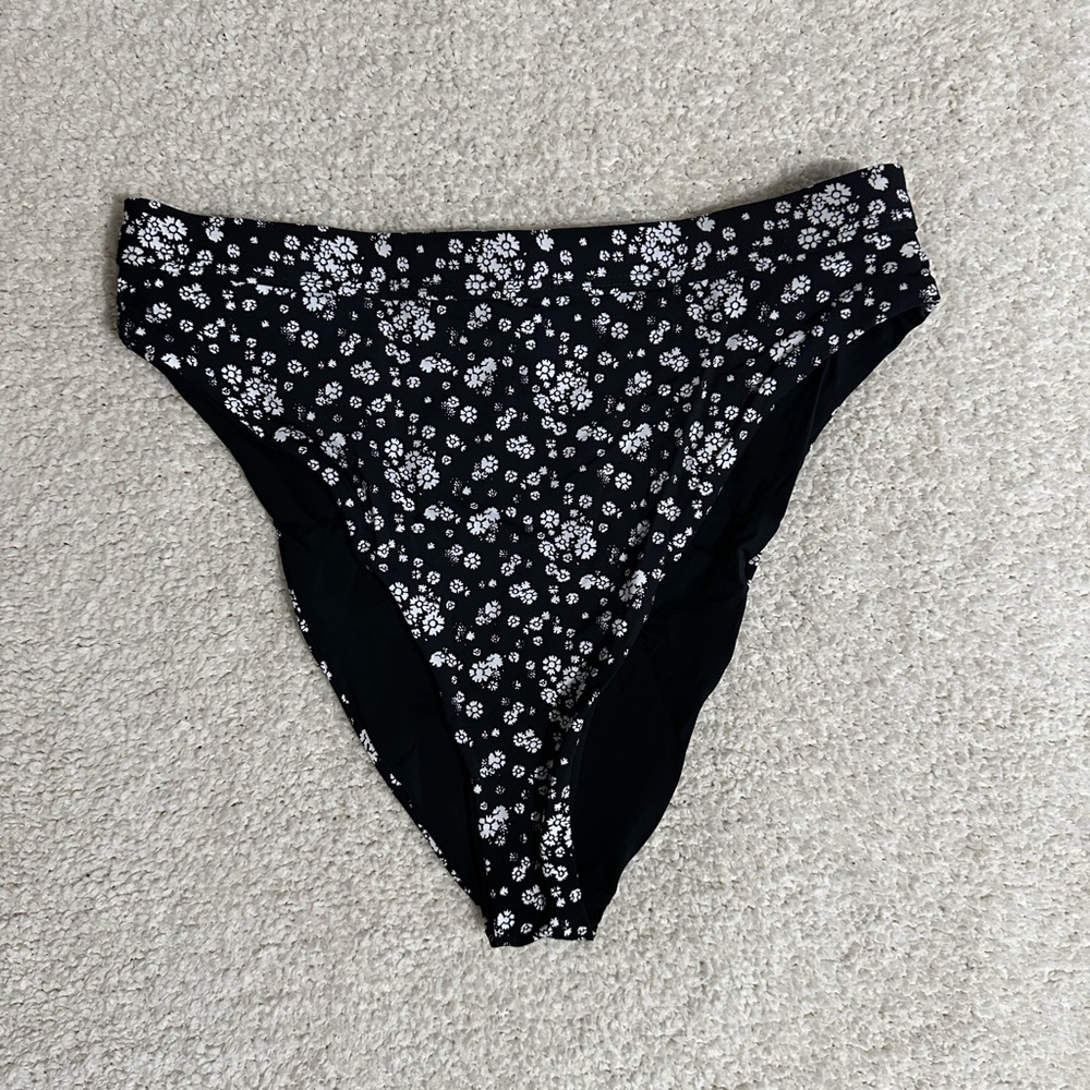 Floral Black and White Dippin' Daisy's Bikini Bottom